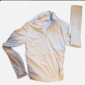 Athleta Women's Cream Quarter-Zip Pullover